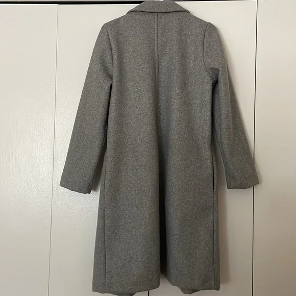 Zara Jacket Womens Large Gray Open Front Lapel Coat Pockets Blazer Overcoat - Picture 5 of 6